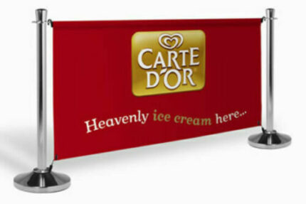 Kit1:Cafe Barrier full kit, custom peronalised logo and colour,1.5mtr with bars & clips
