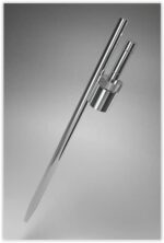 Ground spike Chrome Steel with 360 degree rotator for feather teardrop Flag pole