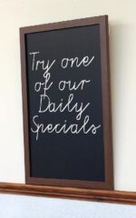 Mahogany Framed Chalkboards with Black Printed hardboard Back Panel for Interior use only