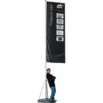 Custom Printed Flag Pole 540 – Portable Telescopic Flag Pole with Base Forecourt Signs - Garden Flags - Suitable for Indoor & Outdoor Promotions, Exhibitions, Events