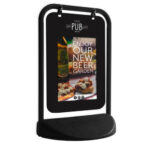 Eco Swinger Pavement Sign - Black & White Pavement Signage & Boards