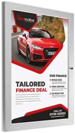 Silver anodised Slim Poster Case with Door Stays