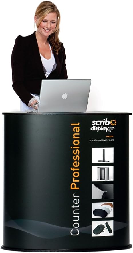 613sh-l2rzL._AC_SY879_ Black Coloured Professional Counter Display Stands – Professional, Eye-Catching & Durable Counter Top Display Stands - Best use for Indoor Exhibitions, Retail Stores, Events and Much More - Image 1