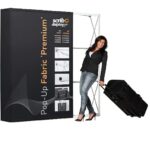 Pop-up Fabric Premium Straight- Display Wall + Trolley wheelcase - Hardware only (220 cm)