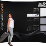 Custom Printed Curved Zipper Wall Display Stand Comes in Modern, Sleek and Innovative Design - Best use for Indoor Exhibitions, Tradeshows & Events
