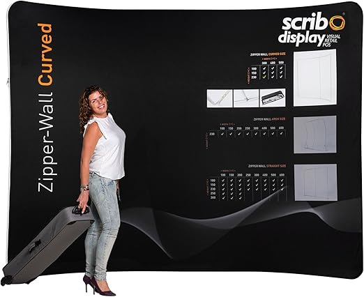 71S0VVMA0TL._AC_SX522_ Custom Printed Curved Zipper Wall Display Stand Comes in Modern, Sleek and Innovative Design - Best use for Indoor Exhibitions, Tradeshows & Events - Image 1
