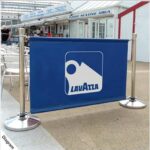 Adfresco Barriers with Banners Queue Management System Retail Indoor Outdoor