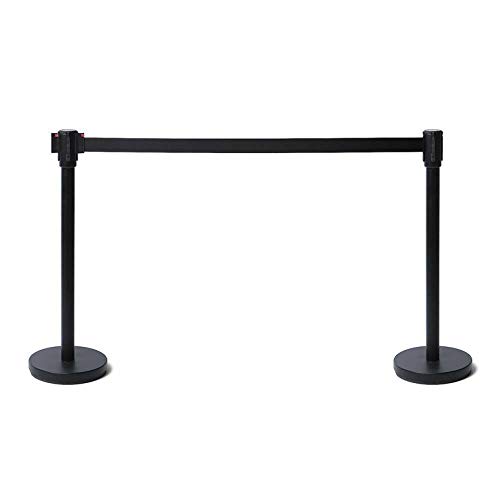 Rectractable6 Retractable Barrier Post with 2.5m long black belt-queue control - Image 1