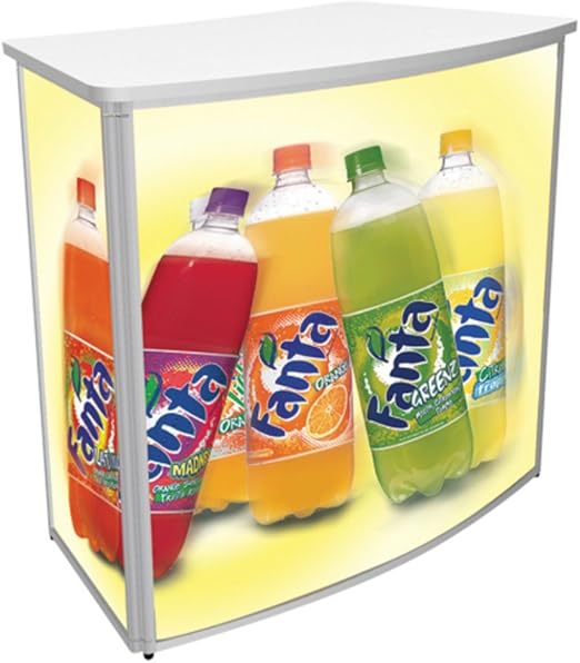 61sB3Lfv+IL._AC_SX522_ Promo Counter (Convex) Trade Exhibition Event Fairs Display Stand (White) - Image 1