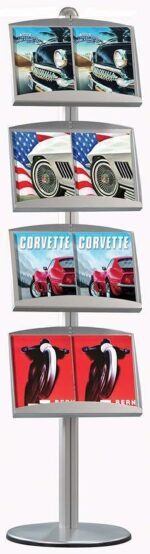 Freestanding Brochure Shelves. Includes 2 Channel Pole and 4 Shelves of 2xA4/1xA3 Brochure Holder - Image 2