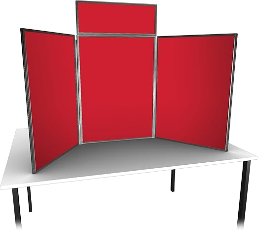 71+ZRw-+WcL._AC_SX522_ Folding Display with Header Kit – Traditional Internal Presentation School Office Institute (Table Top Small (with Single Header) Red/Black) - Image 1