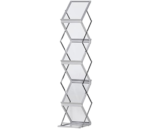 Acrylic Coloured Zigzag Brochure Holders - 4 Rubber Feet, 6-Tier Elegant Leaflets & Brochures Holder - Magazine Racks - Best for Indoor Exhibitions, Company Events & Presentations